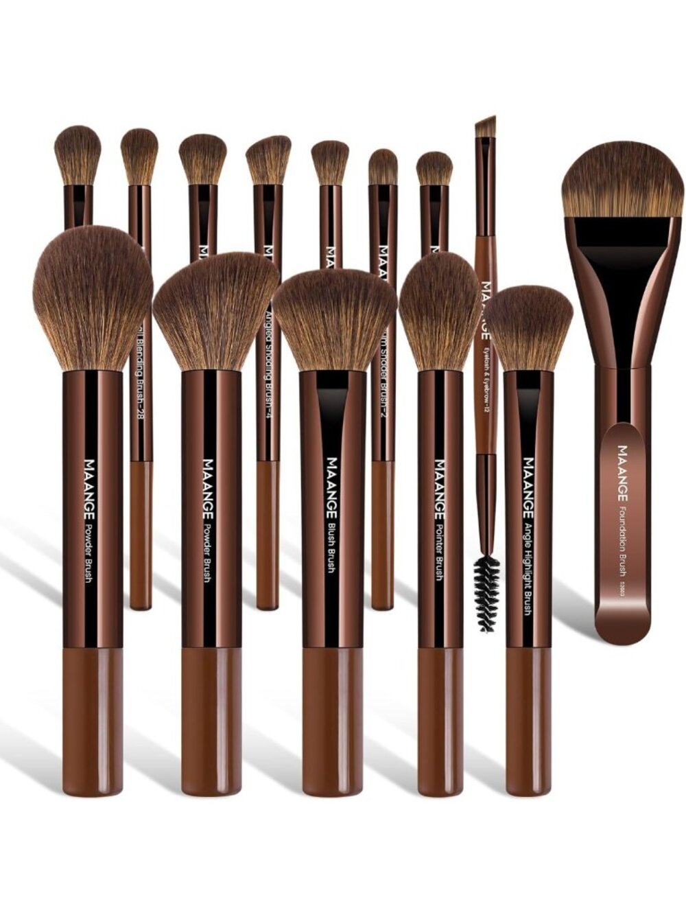 14-Piece Premium Makeup Brush Set - Synthetic Brushes for Foundation, Eyeshadow